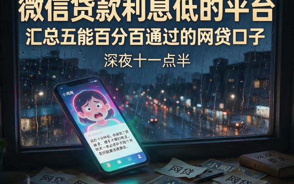 微信贷款利息低的平台,汇总五个能百分百通过的网贷口子