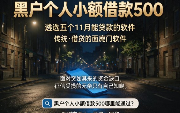 黑户个人小额借款500，遴选五个11月能贷款的软件