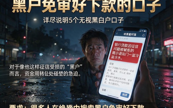黑户免审好下款的口子,详尽说明5个无视黑白户口子
