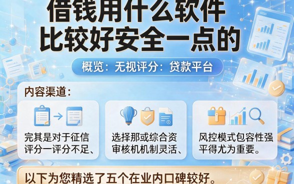 借钱用什么软件比较好安全一点的,概览五个无视评分的贷款平台