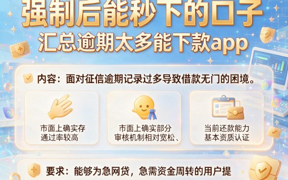 强制后能秒下的口子,汇总五个逾期太多能下款app