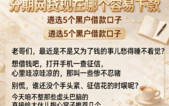 分期网贷现在哪个容易下款,遴选5个黑户借款口子