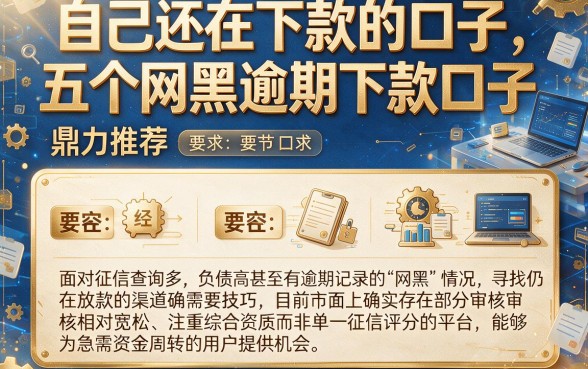 自己还在下款的口子,鼎力推荐五个网黑逾期下款口子