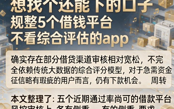想找个还能下的口子，规整5个借钱平台不看综合评估的app