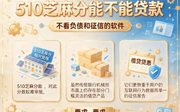 510芝麻分能不能贷款，整理五个不看负债和征信的软件