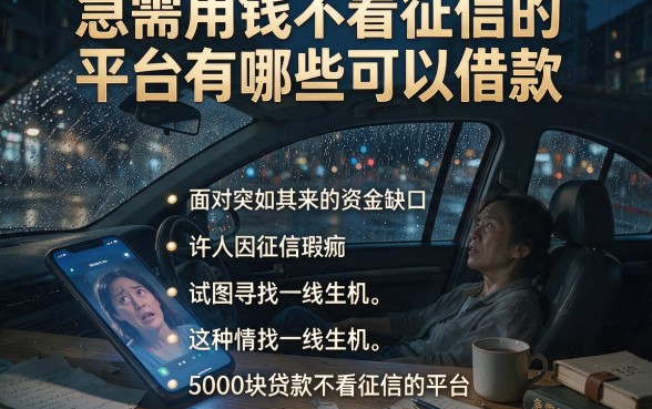急需用钱不看征信的平台有哪些可以借款,细致阐述五个5000块贷款秒下平台