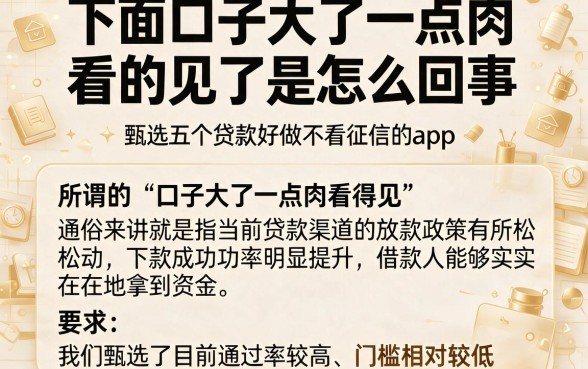 下面口子大了一点肉看的见了是怎么回事,甄选五个贷款好做不看征信的app