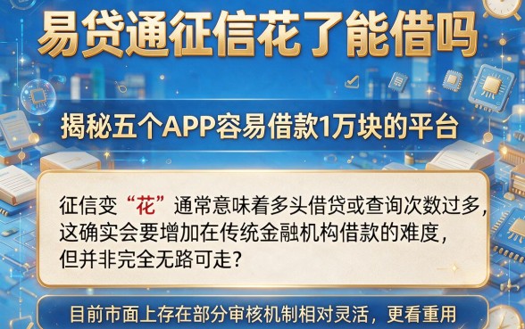 易贷通征信花了能借吗,揭秘五个APP容易借款1万块的平台