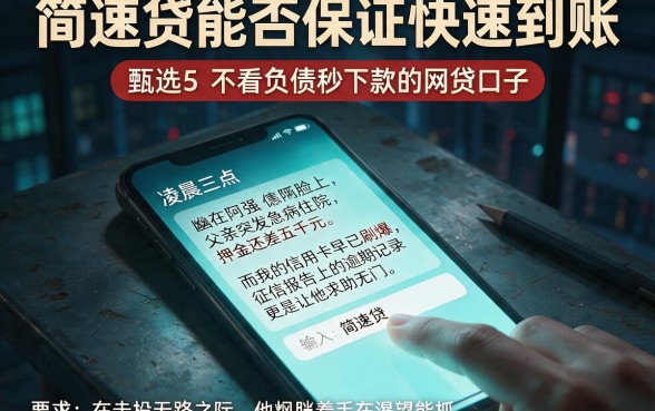 简速贷能否保证快速到账,甄选5个不看负债秒下款的网贷口子