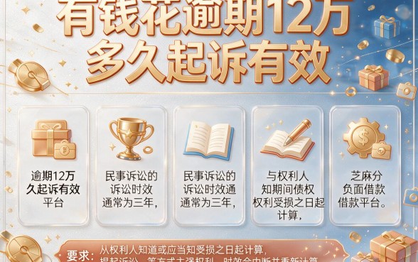 有钱花逾期12万多久起诉有效,理出五个芝麻分负面借款的平台