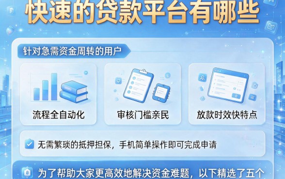 快速的贷款平台有哪些,细致阐述五个门槛低易下款软件