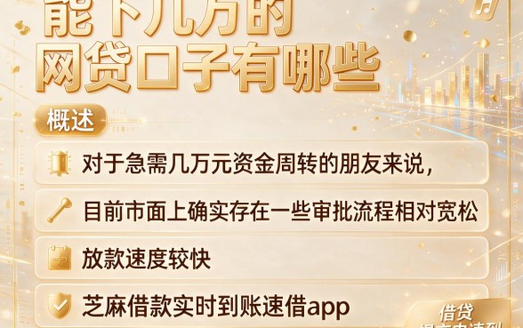 能下几万的网贷口子有哪些,概括五个芝麻借款实时到账速借app
