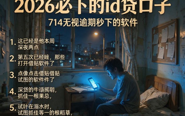 2026必下的id贷口子,条列5个714无视逾期秒下的软件