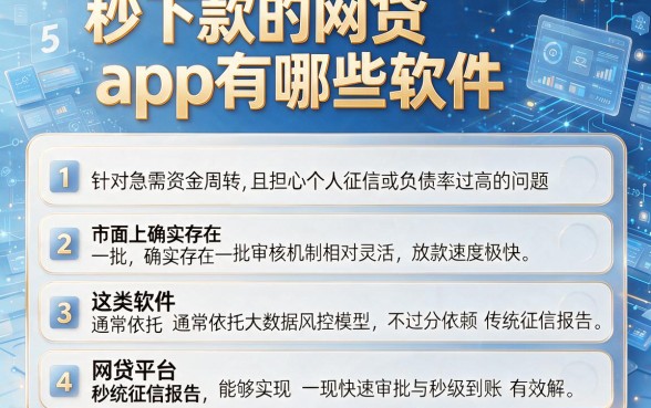 秒下款的网贷app有哪些软件,详尽说明5个不看负债和征信的平台