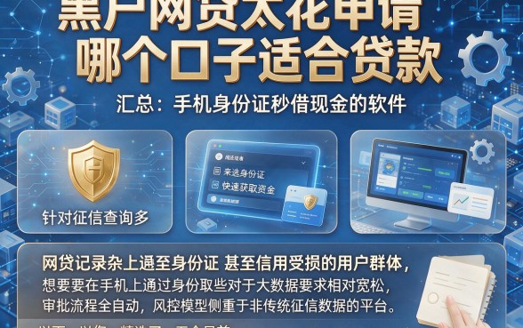 黑户网贷太花申请哪个口子适合贷款,汇总五个手机身份证秒借现金的软件