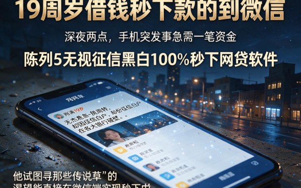 19周岁借钱秒下款的到微信,陈列5个无视征信黑白100%秒下网贷软件