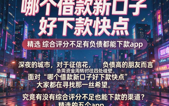 哪个借款新口子好下款快点，精选五个综合评分不足有负债都能下款app