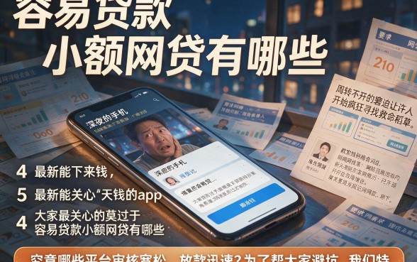 容易贷款小额网贷有哪些，筛选五个最新能下来钱的app