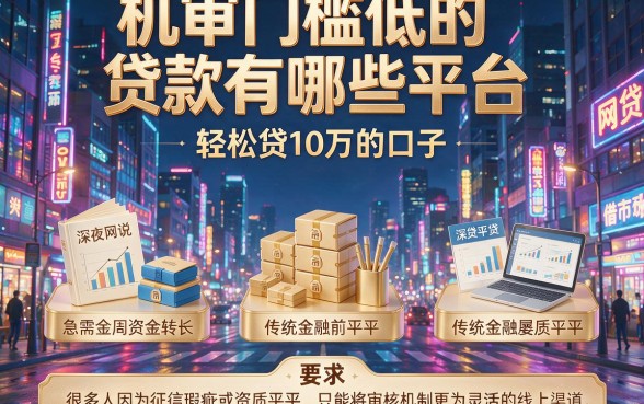 机审门槛低的贷款有哪些平台,胪列五个轻松贷10万的口子
