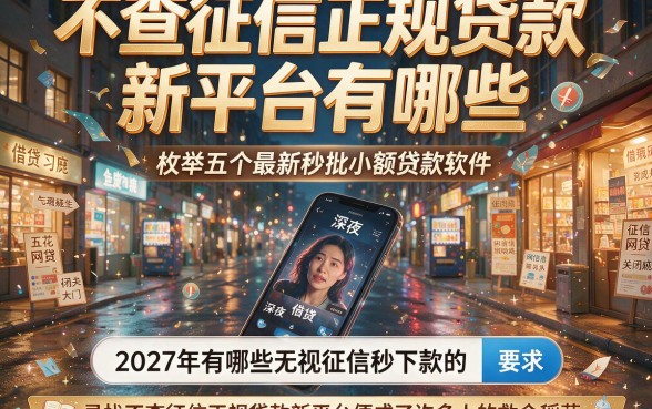 不查征信正规贷款新平台有哪些,枚举五个最新秒批小额贷款软件