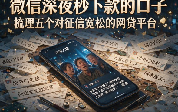 微信深夜秒下款的口子,梳理五个对征信宽松的网贷平台