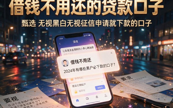 借钱不用还的贷款口子,甄选五个无视黑白无视征信申请就下款的口子
