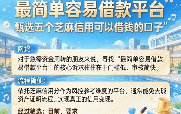 最简单容易借款平台,甄选五个芝麻信用可以借钱的口子