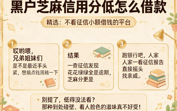 黑户芝麻信用分低怎么借款,精选五个不看征信小额借钱的平台