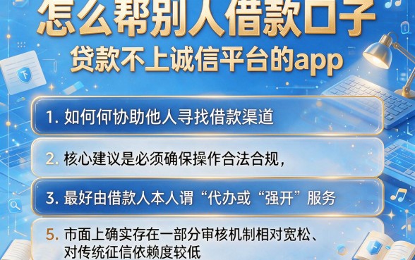 怎么帮别人借款口子,归纳5个贷款不上诚信平台的app