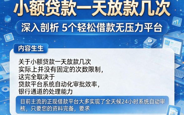 小额贷款一天放款几次，深入剖析5个轻松借款无压力平台