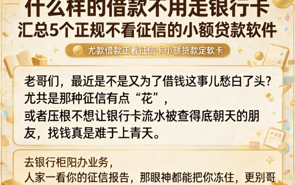 什么样的借款不用走银行卡，汇总5个正规不看征信的小额贷款软件