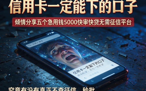 信用卡一定能下的口子，倾情分享五个急用钱5000快审快贷无需征信平台