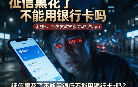 征信黑花了不能用银行卡吗,汇整5个19岁贷款容易过审批的app
