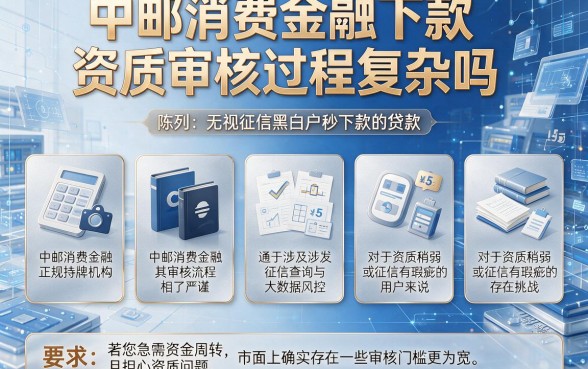 中邮消费金融下款资质审核过程复杂吗,陈列五个无视征信黑白户秒下款的贷款