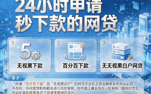 24小时申请秒下款的网贷,胪列5个百分百下款无视黑白户网贷平台