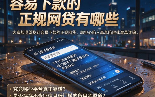 容易下款的正规网贷有哪些,胪列5个低门槛不查征信的软件