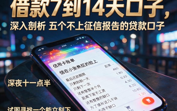 借款7到14天口子，深入剖析五个不上征信报告的贷款口子