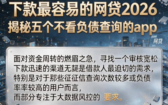 下款最容易的网贷2026,揭秘五个不看负债查询的app
