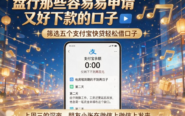 盘点那些容易申请又好下款的口子,筛选五个支付宝快贷轻松借口子
