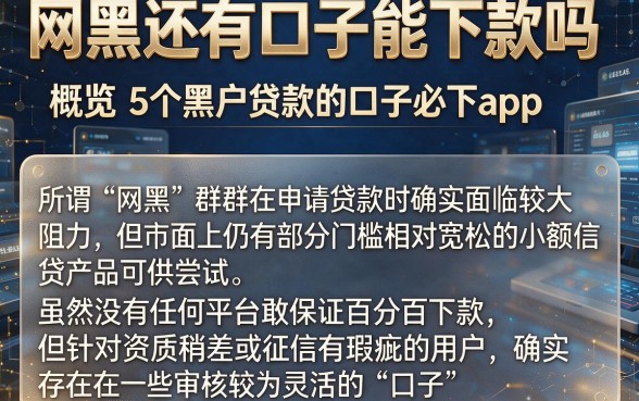网黑还有口子能下款吗,概览5个黑户贷款的口子必下app