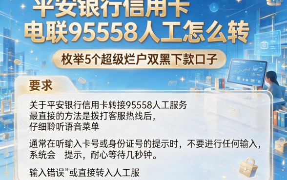 平安银行信用卡电联95558人工怎么转,枚举5个超级烂户双黑下款口子