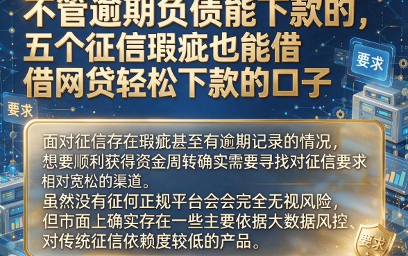 不管逾期负债能下款的,详细阐述五个征信瑕疵也能借网贷轻松下款的口子