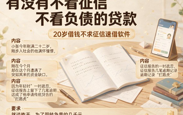 有没有不看征信不看负债的贷款，陈列五个20岁借钱不求征信速借软件