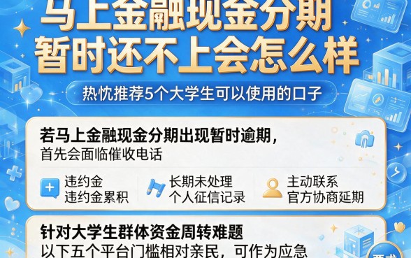 马上金融现金分期暂时还不上会怎么样，热忱推荐5个大学生可以使用的口子