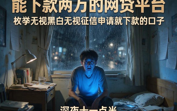 能下款两万的网贷平台,枚举五个无视黑白无视征信申请就下款的口子