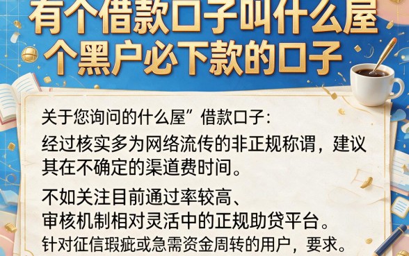 有个借款口子叫什么屋,概览五个黑户必下款的口子