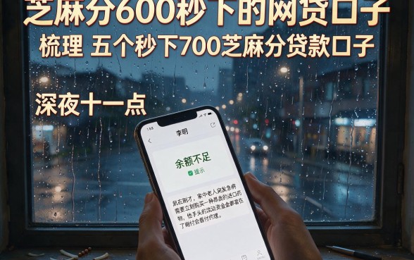 芝麻分600秒下的网贷口子,梳理五个秒下700芝麻分贷款口子