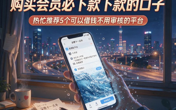 购买会员必下款下款的口子，热忱推荐5个可以借钱不用审核的平台