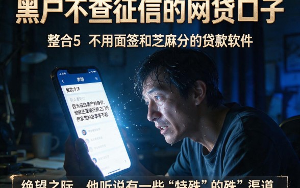 黑户不查征信的网贷口子,整合5个不用面签和芝麻分的贷款软件