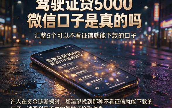 驾驶证贷5000微信口子是真的吗，汇整5个可以不看征信就能下款的口子